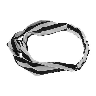 Women's Stripe Pattern Cross Elastic Hairband 1 Pc