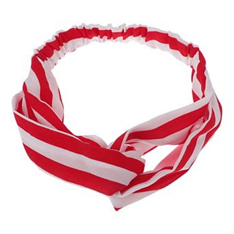 Women's Stripe Pattern Cross Elastic Hairband 1 pc