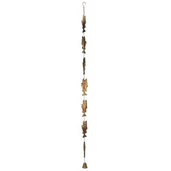 71 Inch Copper Metal Fish Rain Chain Decorative Gutter Downspout Home Decor Art