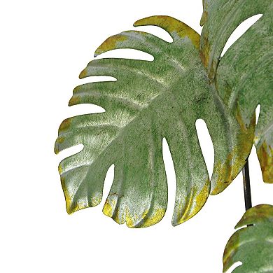 Set of 2 Metal Tropical Potted Plant Wall Art Decorative Sculpture Home Decor