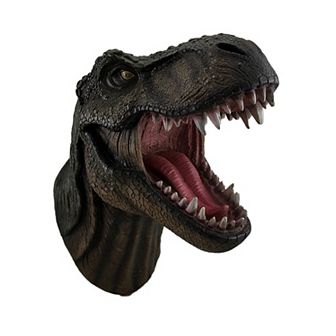 Jurassic Jaws Snarling Tyrannosaurs Rex Wall Mounted Dinosaur Head Sculpture