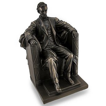 Seated Abraham Lincoln Bronzed Historical Sculptural Statue