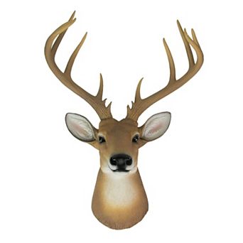12 Point Buck Deer Head Bust Wall Hanging