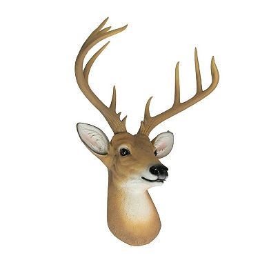 12 Point Buck Deer Head Bust Wall Hanging