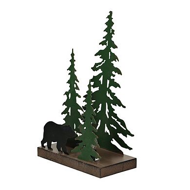 Rustic Metal Black Bear Forest Accent Lamp Decorative Woodland Cabin Home Decor
