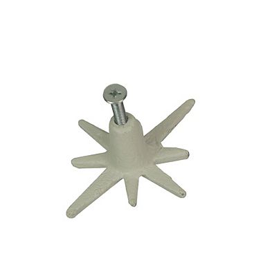 Set of 6 Antique White Finish Mid Century Modern Starburst Drawer Pulls Knobs