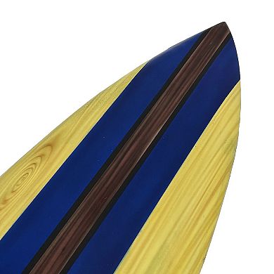 Set of 2 Wooden Striped Surfboard Wall Hangings 39 Inches Long