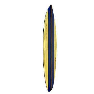 Set of 2 Wooden Striped Surfboard Wall Hangings 39 Inches Long