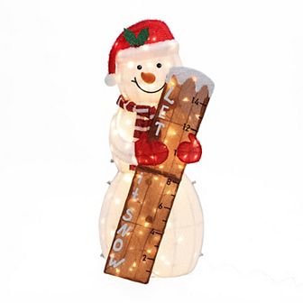 LuxenHome 3.5Ft Let-It-Snow Snowman Outdoor Holiday Decoration with Lights