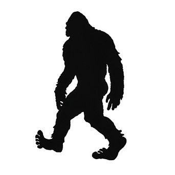 Black Metal Laser Cut Bigfoot Walking Wall Sculpture Home Decor Sasquatch Art