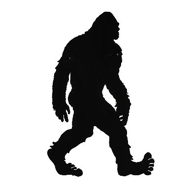 Black Metal Laser Cut Bigfoot Walking Wall Sculpture Home Decor Sasquatch Art