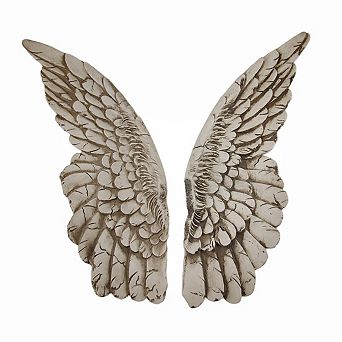 Wings of Protection Pair of 11 inch Aged Finish Wall Hanging Angel Wings