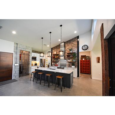 Mid Century Modern Bronze Ceiling Mount Light Geometric Chandelier Pendant Lamp