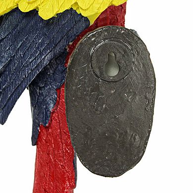 18 Inch Resin Scarlet Macaw Parrot Wall Sculpture Tropical Bird Home Decor Art