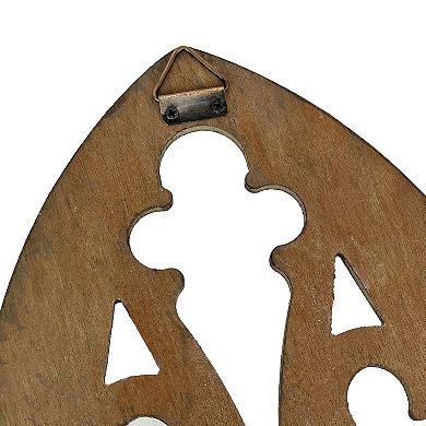 Blackwashed Wood Gothic Arch Window Frame Wall Decor 2 Piece Set