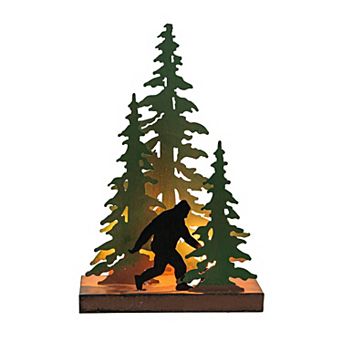 Rustic Metal Bigfoot Forest Stroll Accent Lamp Decorative Sasquatch Home Decor
