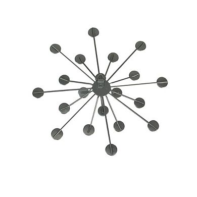 Set of 6 Unique Silver Bursting Star Metal Wall Sculptures with Jeweled Points