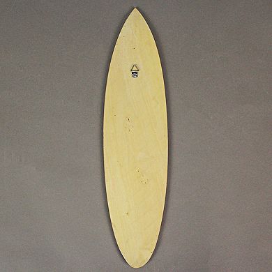 Set of 3 Wooden Surfboard Wall Sculpture Red Blue Brown Racing Stripe 16 Inch