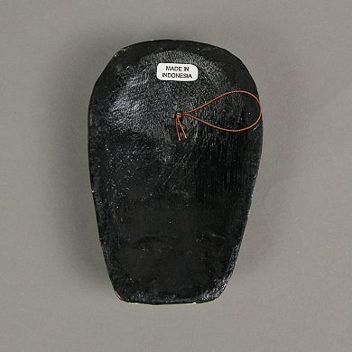 Set of 10 Hand-Carved Tropical Dot Painted Masks, 5 Inch Wall Decor