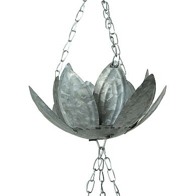 70 Inch Galvanized Metal Flower Rain Chain Gutter Home Decor Downspout Accent
