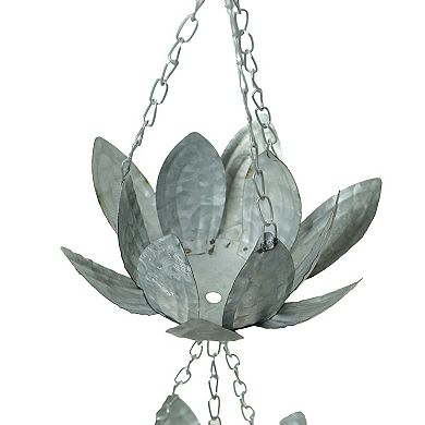 70 Inch Galvanized Metal Flower Rain Chain Gutter Home Decor Downspout Accent