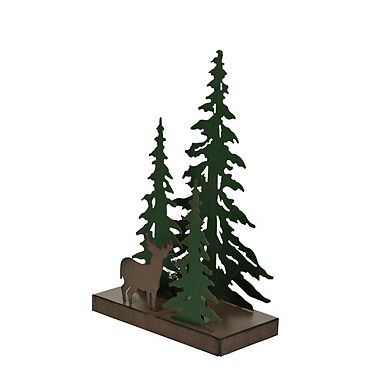 Rustic Metal Deer Forest Stroll Accent Lamp Decorative Woodland Cabin Home Decor