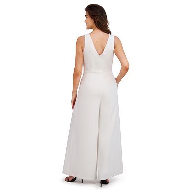 Women's London Times Bow Tie Pleated Wide Leg Jumpsuit