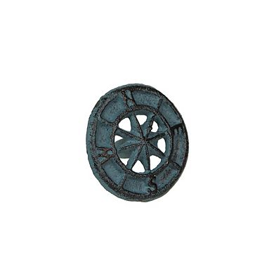 Set of 12 Light Blue Cast Iron Compass Rose Drawer Pulls Cabinet Hardware Knobs