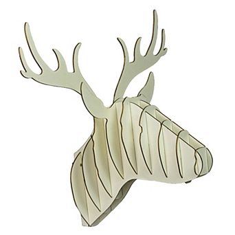 Shiraleah White Deer Head Puzzle Wall Mount Trophy Sculpture