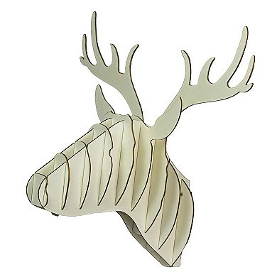 Shiraleah White Deer Head Puzzle Wall Mount Trophy Sculpture