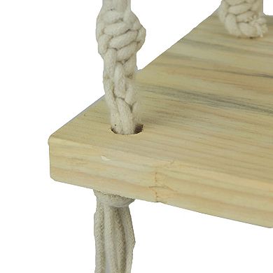 Boho Style Hand Tied Macrame Wall Hanging With Wooden Shelf