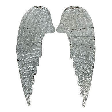 Galvanized Metal Rustic Angel Wings Wall Decor Set