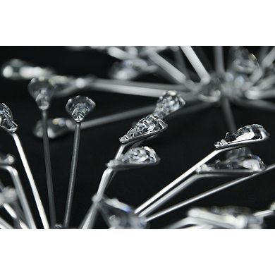Set of 3 Metal Modern Art 3D Starburst Silver Wall Accents Home Decor Sculptures