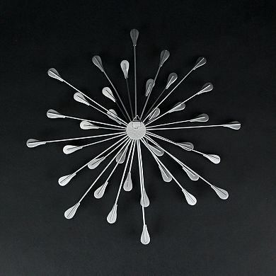 Set of 3 Metal Modern Art 3D Starburst Silver Wall Accents Home Decor Sculptures