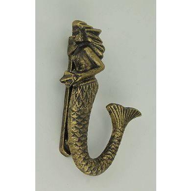 Antique Bronze Finish Cast Iron Coastal Mermaid Door Knocker Front Door Decor