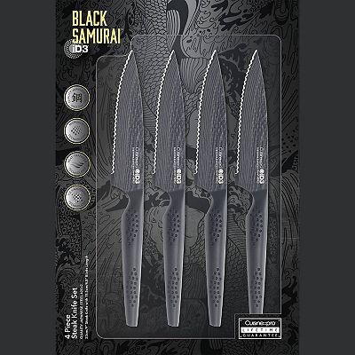 Cuisine::pro® iD3® BLACK SAMURAI 4-Piece Steak Knife Set