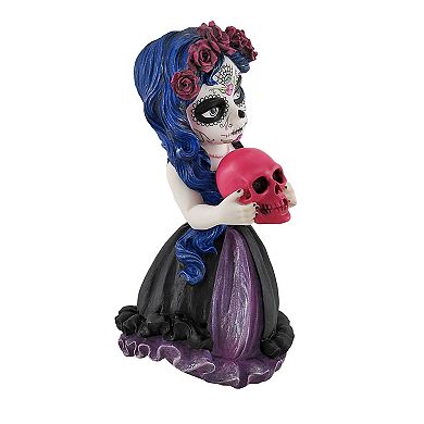 Cosplay Kids Mini Day of Dead Girl Holding Skull Statue