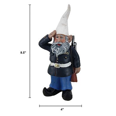 8 inch Dress Blues Bill Saluting U.S. Marine Dress Blues Military Garden Gnome