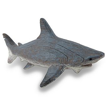 Gray Weathered Finish Wood Look Shark Statue