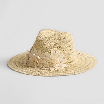 Women's Sonoma Goods For Life® Straw Panama Hat With Embroidered Floral Appliques