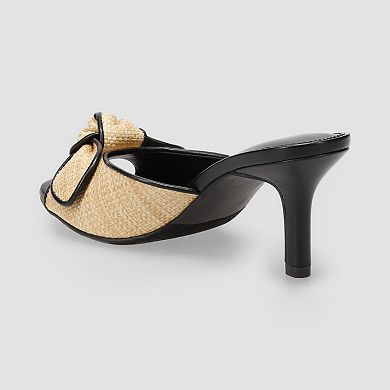 LC Lauren Conrad Rackel Women's Open Toe Bow Accent Dress Mules