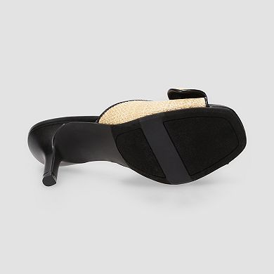 LC Lauren Conrad Rackel Women's Open Toe Bow Accent Dress Mules