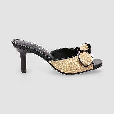 LC Lauren Conrad Rackel Women's Open Toe Bow Accent Dress Mules