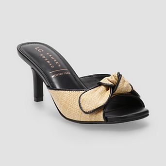 LC Lauren Conrad Rackel Women's Open Toe Bow Accent Dress Mules