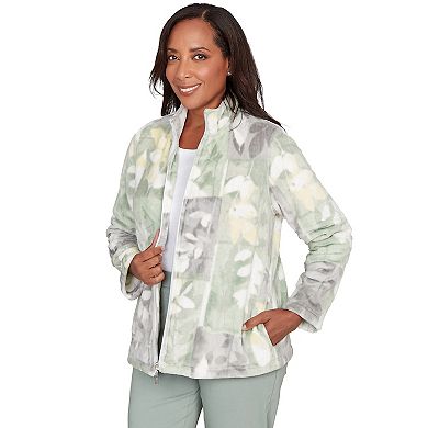 Women's Alfred Dunner Leaf Patchwork Cozy Jacket