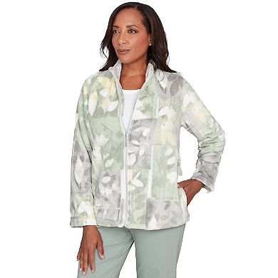Women's Alfred Dunner Leaf Patchwork Cozy Jacket