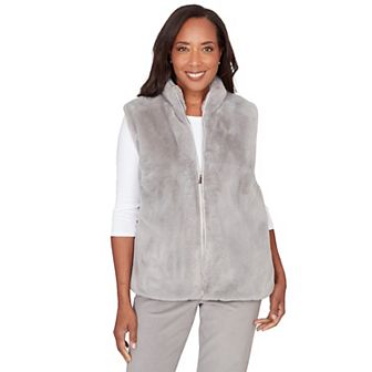 Women's Alfred Dunner Faux Fur Zip Front Vest