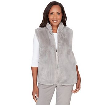 Women's Alfred Dunner Faux Fur Zip Front Vest