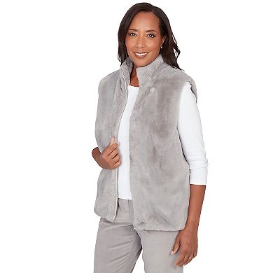 Women's Alfred Dunner Faux Fur Zip Front Vest