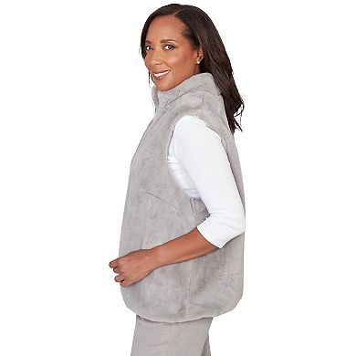 Women's Alfred Dunner Faux Fur Zip Front Vest